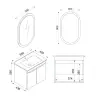 Alexa Bathroom Top-Bottom Washbasin Cabinet Mirror, Sink & Side Cabinet Set - Ireland Blue &