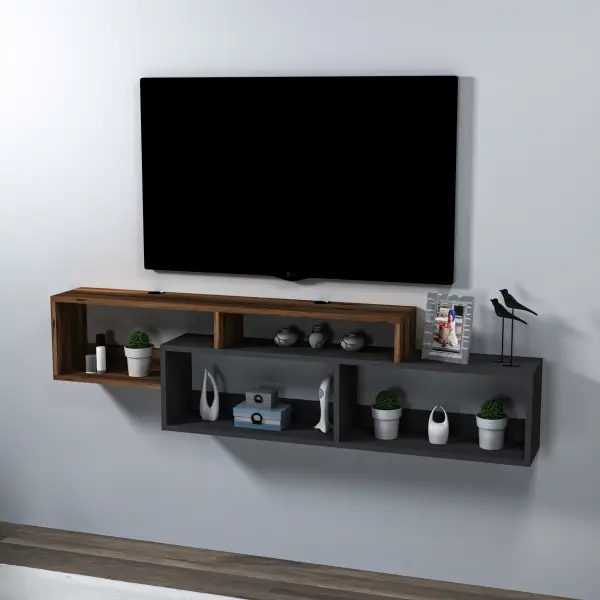 Frank Floating TV Stand with Shelves for TVs up to 70