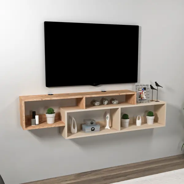 Frank Floating TV Stand with Shelves for TVs up to 70