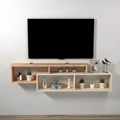 Frank Floating TV Stand with Shelves for TVs up to 70