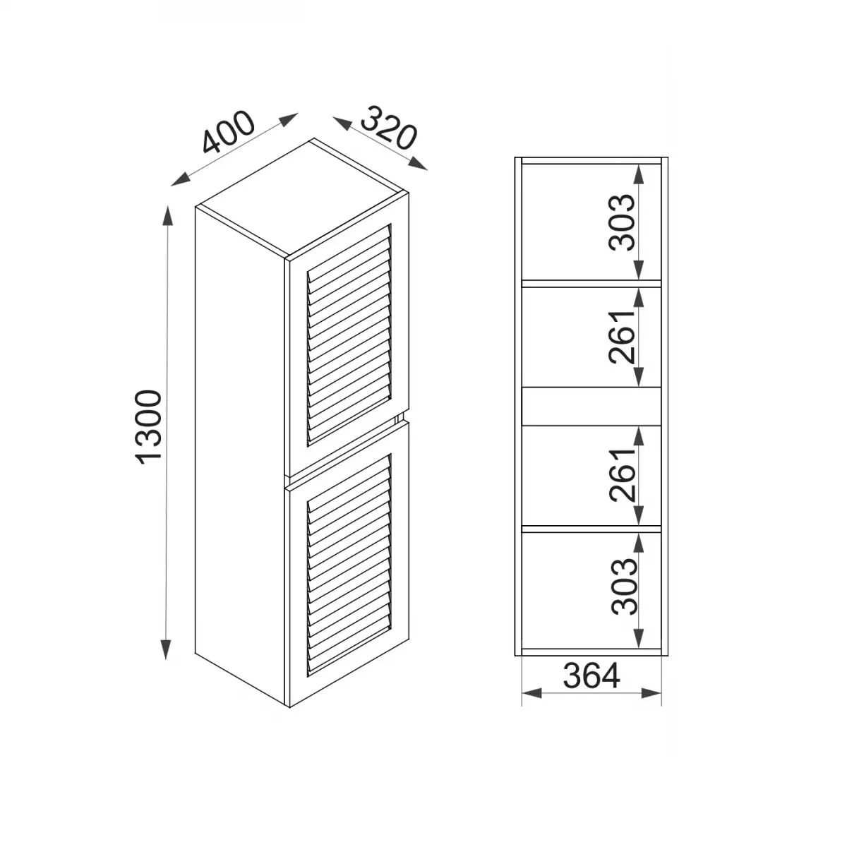 Helenka Bathroom Top-Bottom Washbasin Cabinets with Mirror, Sink & Side Cabinet Set - White