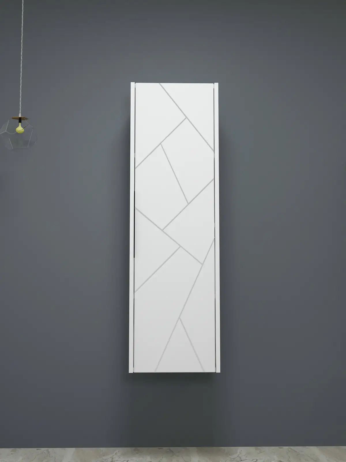 Keops Bathroom Washbasin Cabinet with Framed Wall Mirror, Sink & Side Cabinet Set - White