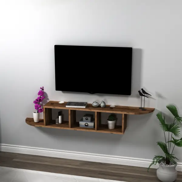 Livius Floating TV Stand with Shelves for TVs up to 65