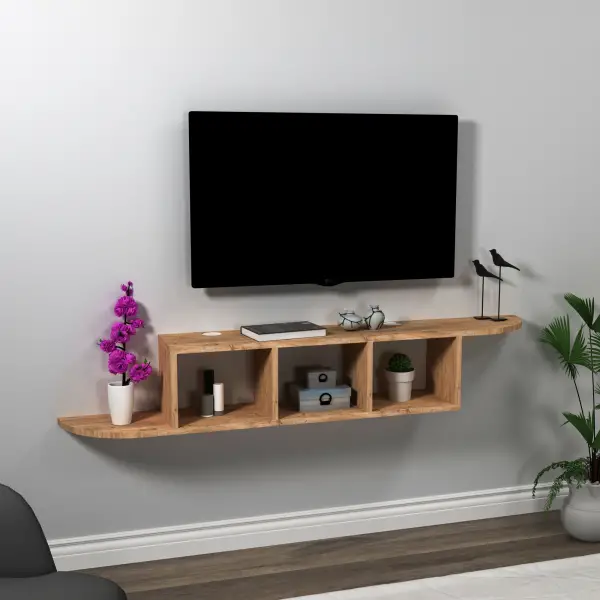 Livius Floating TV Stand with Shelves for TVs up to 65