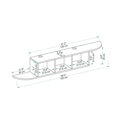Livius Floating TV Stand with Shelves for TVs up to 65