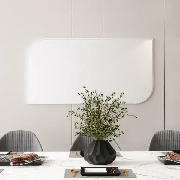 Akron Floating Mirror - White