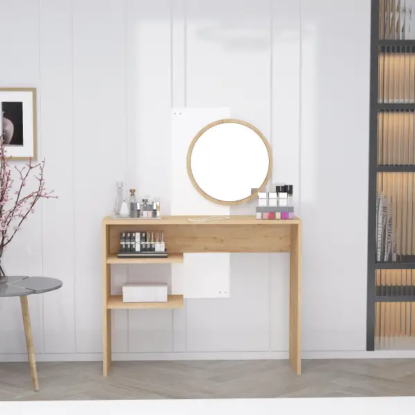 Dali Makeup Table - Sapphire Oak & White