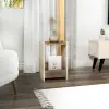 Clara Side Table - Light Walnut & Beige