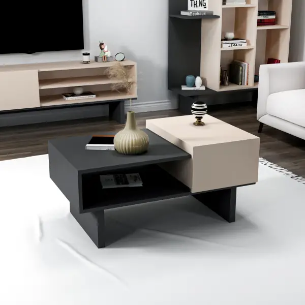 Frank Coffee Table - Beige & Anthracite