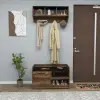 Aurora Coat Rack - Light Walnut & Black