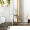 Clara Side Table - Light Walnut & Beige