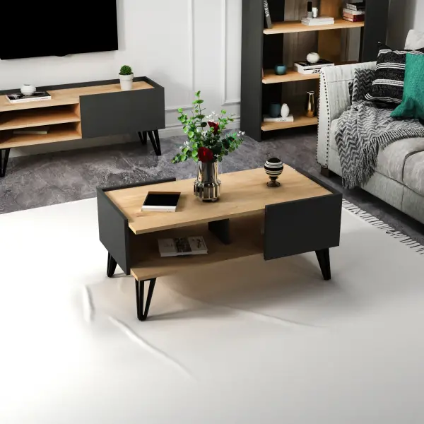 Viper Coffee Table - Sapphire Oak & Anthracite