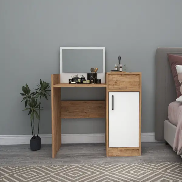 Sedef Makeup Vanity Table - Atlantic Pine & White