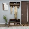 Aurora Coat Rack - Light Walnut & Black