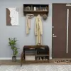 Aurora Coat Rack - Light Walnut & Black