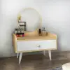 Sina Makeup Table - White & Sapphire Oak