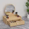 Aura Makeup Vanity Table - Sapphire Oak