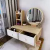 Cindy Makeup Vanity Table - White & Sapphire Oak