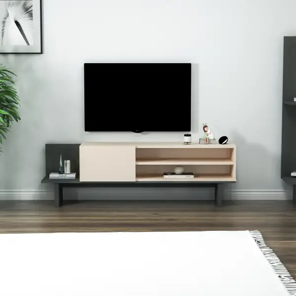 Frank TV Stand - Beige & Anthracite