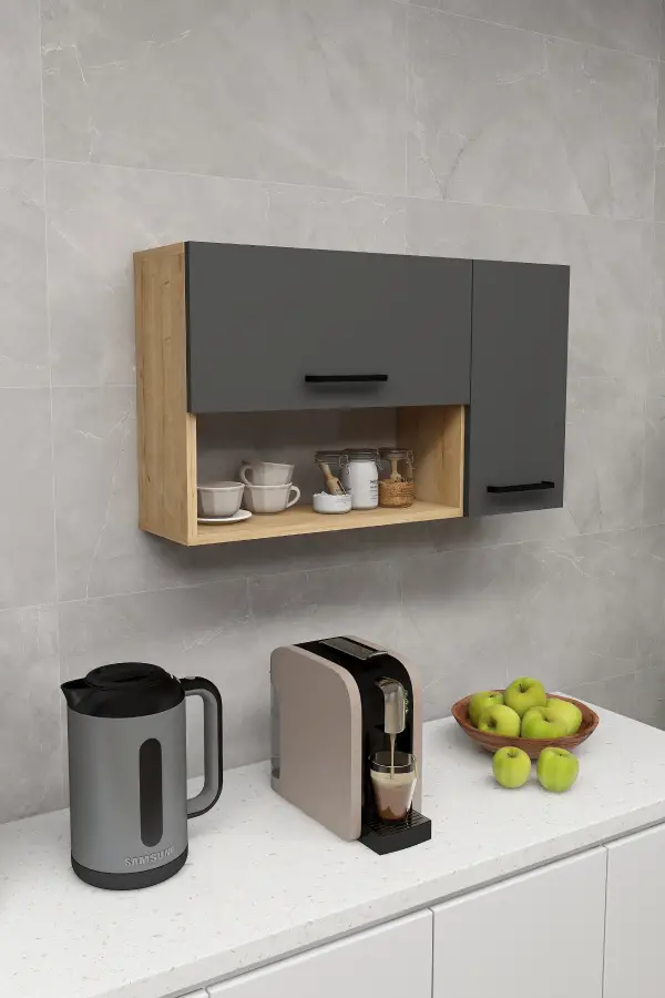 Novarro Multi Purpose Cabinet Shelf - Sapphire Oak & Anthracite