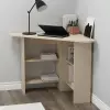 Corner Computer Desk with Shelves - Beige