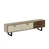 Mosso TV Stand and Media Console - Light Walnut & Beige