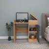 Sedef Makeup Vanity Table - Atlantic Pine & Anthracite