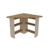 Corner Computer Desk with Shelves - Atlantic Pine & Beige