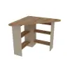 Corner Computer Desk with Shelves - Atlantic Pine & Beige