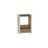 Clara Side Table - Light Walnut & Beige