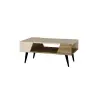 Clara Coffee Table- Light Walnut & Beige