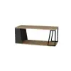 Lissa Coffee Table with Iron Legs and Shelves - Sapphire Oak & Anthracite