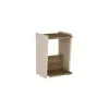 Clara Side Table - Light Walnut & Beige