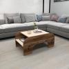Tresa Coffee Table - Light Walnut & Beige