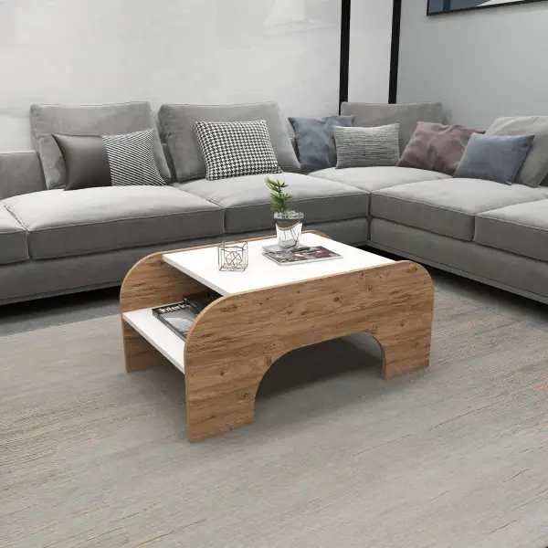 Tresa Coffee Table - White & Atlantic Pine