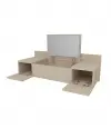 Bertus Wall Mounted Makeup Vanity Table with Mirror - Beige