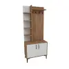 Lefteris Hallway Coat Rack with Shelves - Atlantic Pine & White