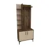 Lefteris Hallway Coat Rack with Shelves - Light Walnut & Beige