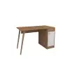 Noya Wooden Leg Desk - Atlantic Pine & White