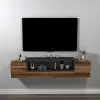 Morica Floating TV Stand - Light Walnut & Anthracite