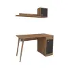 Egros Wooden Leg Desk - Atlantic Pine & Anthracite