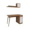 Egros Wooden Leg Desk - Atlantic Pine & White