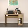 Milanos Computer Desk with Drawer and Shelves - Sapphire Oak