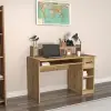 Milanos Computer Desk with Drawer and Shelves - Sapphire Oak