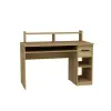 Milanos Computer Desk with Drawer and Shelves - Sapphire Oak