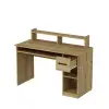 Milanos Computer Desk with Drawer and Shelves - Sapphire Oak