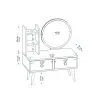 Cindy Makeup Vanity Table - White & Sapphire Oak