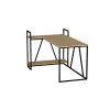 Lissa Corner Iron Leg Desk - Sapphire Oak & Black