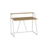 Lissa Iron Leg Desk with Shelf - Sapphire Oak & White