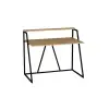 Lissa Iron Leg Desk with Shelf - Sapphire Oak & Black